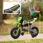 Elmotorcykel för Barn, 12V, med Musik och Träningshjul, 3–6 År, Grön