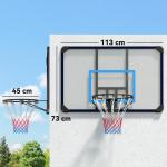 Basketbåge Basketkorg Väggmonterad Svart Röd av Stål och Nylon för Trädgård och Lekplats Väderbeständig Sportutrustning Robust 113 x 61 x 73 cm