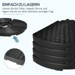 Parasollvikt Paraplyvikt Svart av HDPE för Fribärande Parasoll Väderbeständig Vikt fyllbar med 52 kg Vatten eller 68 kg Sand