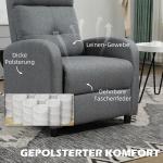 Liggstol med Liggfunktion, Utdragbart Fotstöd, Pocket Spring Core, upp till 150 kg, Grå