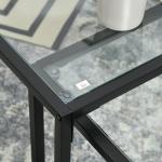 Set med 2 Soffbord i Glas, Pulverlackerat Stål, Svart + Transparent