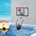 Basketbåge Basketkorg Väggmonterad Svart Röd av Stål och Nylon för Trädgård och Lekplats Väderbeständig Sportutrustning Robust 113 x 61 x 73 cm