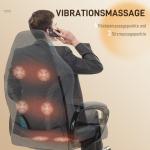 Kontorsstol med Massagefunktion Ergonomisk Gamingstol Höj- och Sänkbar Grå
