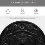 Parasollställ Paraplyfot Svart av HDPE och Plast för Trädgård och Balkong Halvrund med Blommotiv Passar Ø35-48mm Stänger 9 kg
