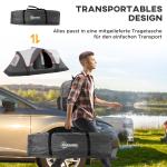Campingtält Tunneltält för 8 Personer Grå av Polyester för Camping och Trädgård Vindtätt Familjetält med 2 Rum 2000 mm
