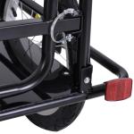Cykelsläp Lastvagn 40 Kg Lastkapacitet med Fällkoppling Robust Transportvagn för Cykel Svart 155 X 71,5 X 77 Cm