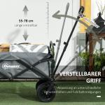 Handvagn Transportvagn Blå av Tyg och Metall för Strand och Utflykt Hopfällbar Strandvagn med Kylväska 120 kg