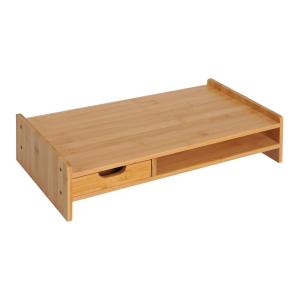 Monitorstativ Skärmstativ Skrivbordsorganisatör med Lådor Natur 49 X 25,5 X 11,5 Cm