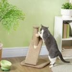 Skrapstolpe Kattträd Krämvit av Sisal och Plysch för Katter Liten Klösmöbel med Lekboll 54 cm