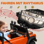 Elbil för Barn 12V med Fjärrkontroll, Musikfunktion, Horn och LED-lampor, Orange