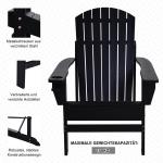 Adirondack Trädgårdsstol med Mugghållare Massivt Trä för Trädgård och Balkong Svart 72,5 X 97 X 93 Cm
