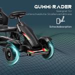 Trampbil Gokart Svart av Metall och Plast för Barn 5-12 År med Justerbar Sits och Handbroms Kettcar Pedalbil Rolig Lek