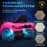 Barnelbil Elbil Barn Rosa av Plast för Barn 3-5 År 12V Fordon med 2,4G Fjärrkontroll och Musik 5 km/h