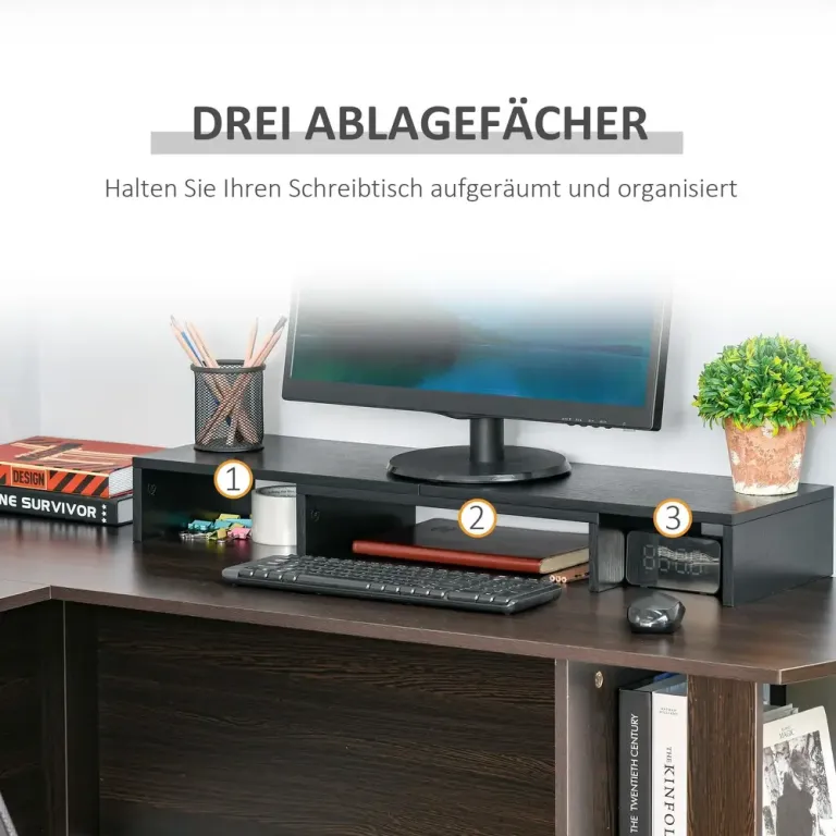 Dubbel Skärmställ Längd och Vridbar 80–117 x 23,5 x 10 cm