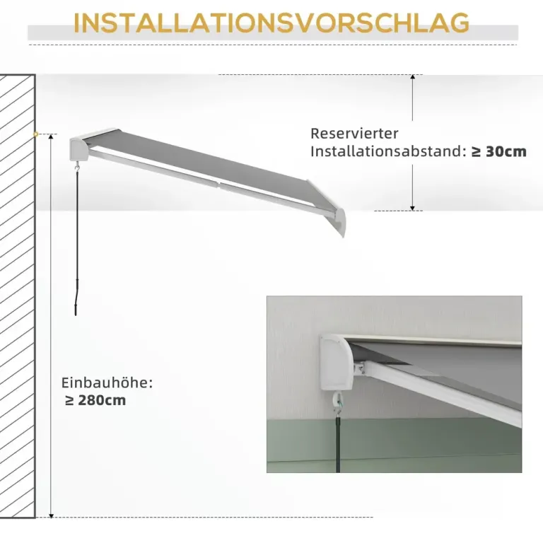 Elektrisk Markis Fällarmsmarkis Ljusgrå av Aluminium 4 m