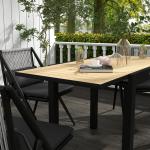 Trädgårdsbord Uteplatsbord Gul av Aluminium för Terrass och Balkong Utbyggbart Matbord för 6 Personer 81-162 x 80 x 75 cm