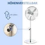 Justerbar Golvfläkt i Metall, Kraftfull Fläkt med 3 Hastigheter, Robust Konstruktion för Hem och Kontor, Silver, 120 cm