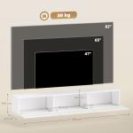 TV-Bänk Väggmonterad Vit Spånskiva för Vardagsrum Svävande Mediamöbel med 3 Lådor Modern Design och Platsbesparande 180 cm