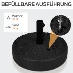 Parasollställ Paraplyfot Svart av HDPE och Konstharts för Trädgård och Balkong Rottinglook Passar Ø38/48mm Stolpar Ø 51 x 36 cm