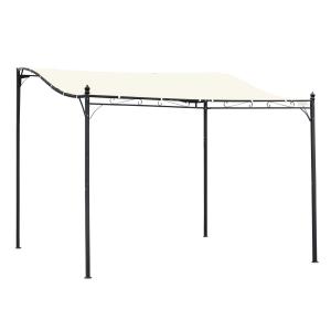 Pergola Trädgårdspaviljong Kapelltält Metall Elegant Skydd för Trädgård och Terrass Kräm 297 X 297 Cm