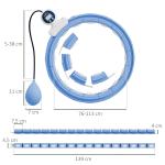 Smart Hula Hoop för Vuxna med Viktkula och Räknare samt 16 Knutar för Träning Ergonomisk och Stabil Ljusblå Plast 76–113 cm