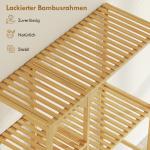 Badrumshylla för Tvättmaskin Naturfärgad Bambu för Badrum och Tvättstuga Överhylla med Fack Platsbesparande Förvaring