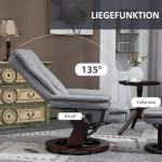 Relaxstol TV-Stol med Pall och Liggfunktion Grå av Konstläder för Vardagsrum Roterande Fåtölj Kapacitet 130 kg
