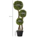 Konstgjord Växt Buxbom Ljusgrön av Plast för Vardagsrum Konstgjort Träd i Blomkruka med UV-Skydd Dekorativ 90 cm