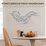 Väggdekoration Fisk Ljusblå Metall för Badrum och Vardagsrum Väggkonst i Modern Stil Rostbeständig och Elegant Design