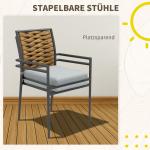 Trädgårdsstolar, Väderbeständiga, Modern Design, Grå, 57 x 58 x 87 cm