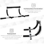 Pull-Up Bar Multifunktionell Träningshållare Dörrstång Stål med Skumhandtag för Fitness Hemma Svart Grå 92 X 40 X 17 Cm