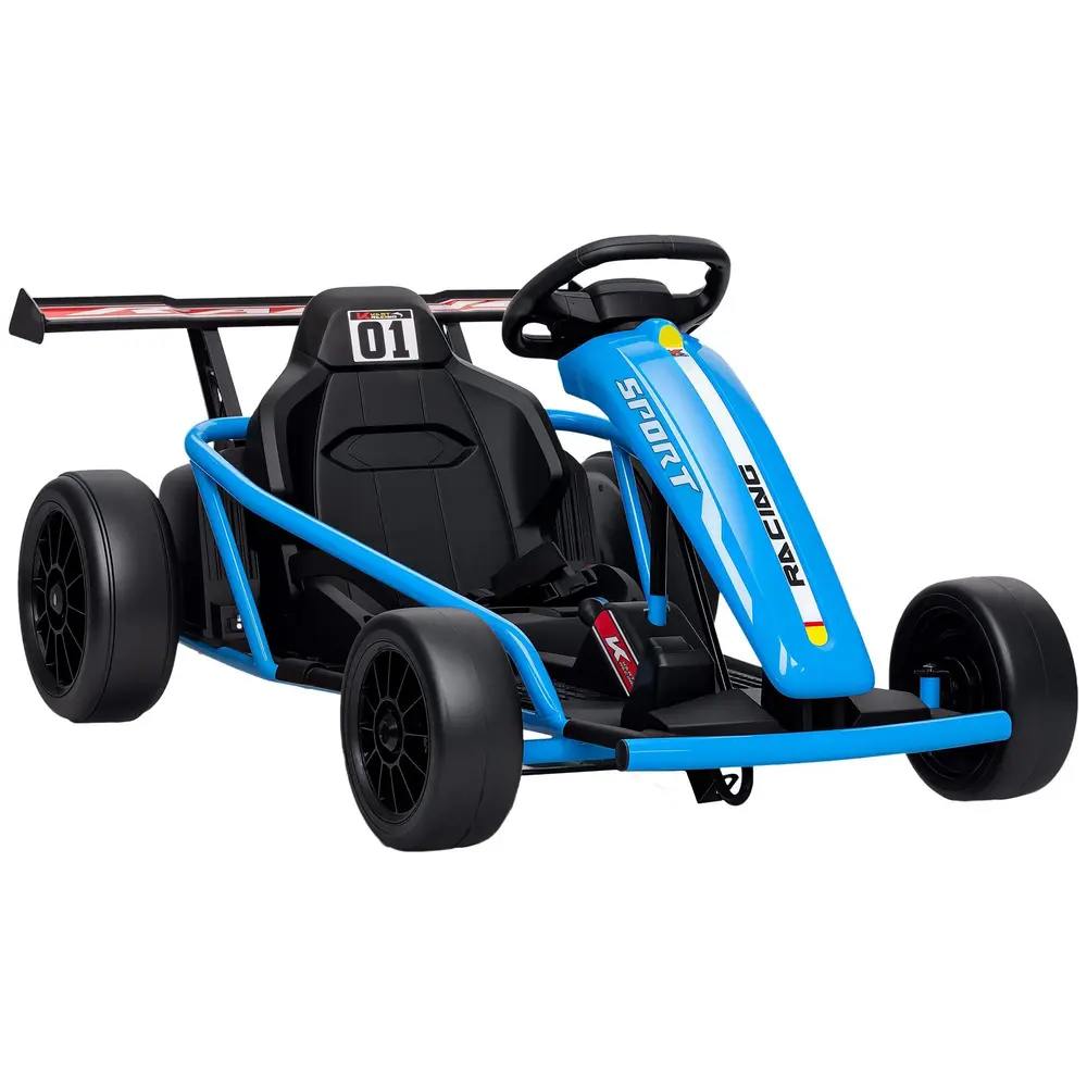 Elbil Go-Kart 24V Blå Metall och Plast för Barn 8-12 År