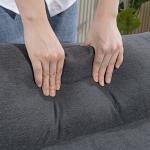 Sittsäck Bäddsoffa Ergonomisk Mörkgrå Tyg för Gäster och Gaming Hopfällbar Ryggstöd Bekväm Design 70x72x56 cm