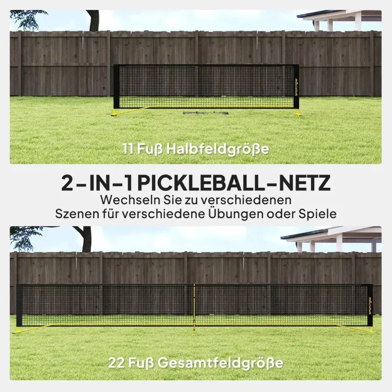 Pickleballnät Bärbart Nät Gul av Metall och Nät 6,7 m