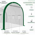 Folieväxthus Tunnelväxthus Vit av Galvaniserat Stål och PE för Trädgård och Balkong med Rulldörr Väderbeständigt 3,58 x 2,1 x 2,1 m