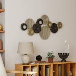 Väggdekoration 3D Flerfärgad Metall för Vardagsrum och Sovrum Konstverk med Metallram Modern och Unik Design Elegant Inredning