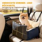 Bilstol Hund Blå Oxfordtyg och Fleece för Små Hundar Säkerhetsstol med Koppel och Tvättbart Överdrag Resa Säkert och Bekvämt i Bil