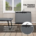 Solstol Solsäng med Sidoficka Mörkgrå av Tyg och Metall för Trädgård och Strand Hopfällbar Campingsäng 120 kg