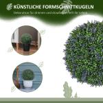 Konstgjord Växt Lavendel Set med 2 i Bollform Lila Grön av Plast för Hem och Kontor Dekorativa Blommor Höjd 42 cm