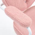 Kontorsstol Skrivbordsstol Rosa av Teddyfleece och Metall för Hemmakontor Ergonomisk med Vippfunktion