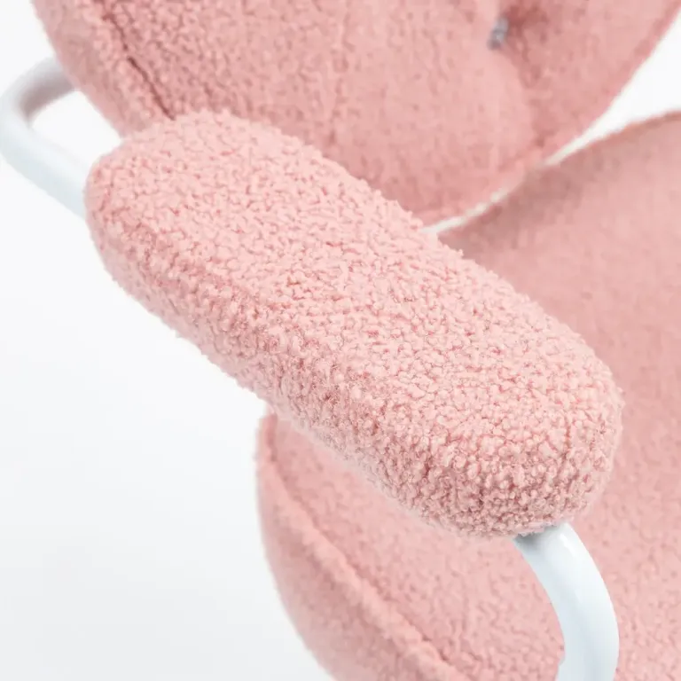 Kontorsstol Skrivbordsstol Rosa av Teddyfleece och Metall