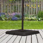 Paraplyvikt 4-Pack Paraplyställ Kan Fyllas med 80 Kg Vatten eller 120 Kg Sand HDPE Svart 100 X 100 X 9,5 Cm