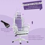 Gamingstol Ergonomisk och Spelstol med Svankstöd och Fotstöd samt Kaninöron och Kudde Ergonomisk och Bekväm Violett Tyg och Metall