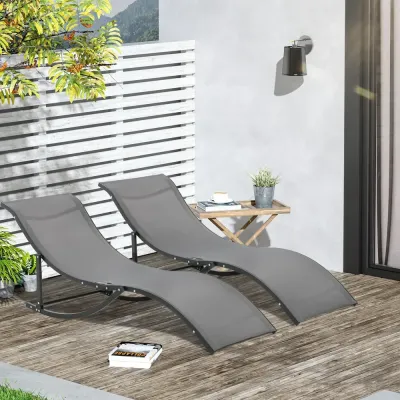 Solsäng Solstol Trädgårdsstolar i Aluminium 2-Pack 165 x 61