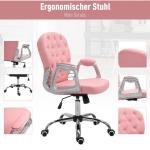 Kontorsstol Chefsstol Ergonomiskt Vadderat Ryggstöd PU Rosa 59,5 X 60,5 X 95-105 Cm