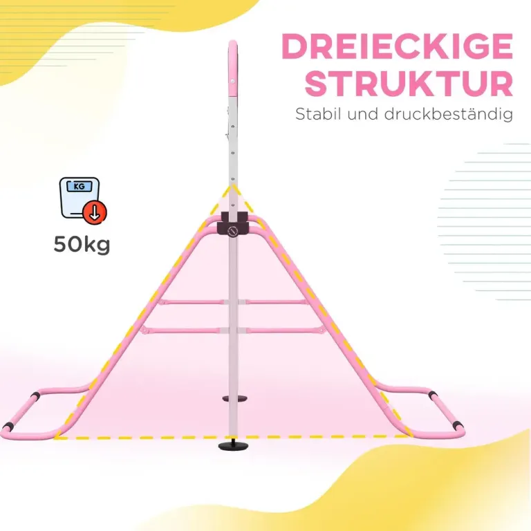 Gymnastikstång för Barn med Romerska Ringar, Rosa