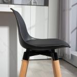 Barstolar 2-pack i Skandidesign med Fotstöd för Kök och Bar Ergonomisk och Modern Natur och Svart Trä 43 x 43 x 91 cm