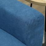 Soffa Loveseat 2-Sits Liten Soffa Blå av Sammet och Trä för Vardagsrum Modern Stoppad Soffa med Djupa Säten 133 x 73 x 81 cm