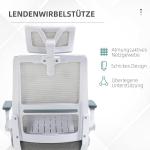 Kontorsstol Snurrstol Svart av Mesh och Metall för Kontor Ergonomisk med Justerbart Nackstöd och Armstöd Svankstöd