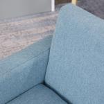 Barnfåtölj med Tjockt Skum och Sittdynor, Liggsoffa med Halkskyddsfötter, för Barn 3–5 År, Trä och Linne, Blå, 49 x 45 x 44,5 cm